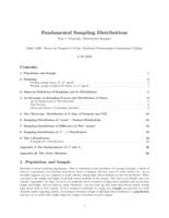 Fundamental Sampling Distributions Part I