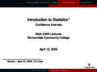Confidence Intervals and Test of Hypothesis Presentation.