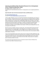 Improving accessibility of Open Educational Resources for an Undergraduate Course in Engineering Mechanics: Statics 